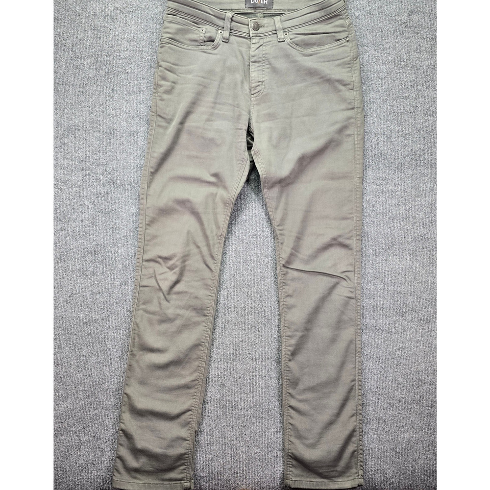 DU/ER Pants Mens 31x34 (31x33) Olive Gray N2X No Sweat Relaxed Taper Performance
